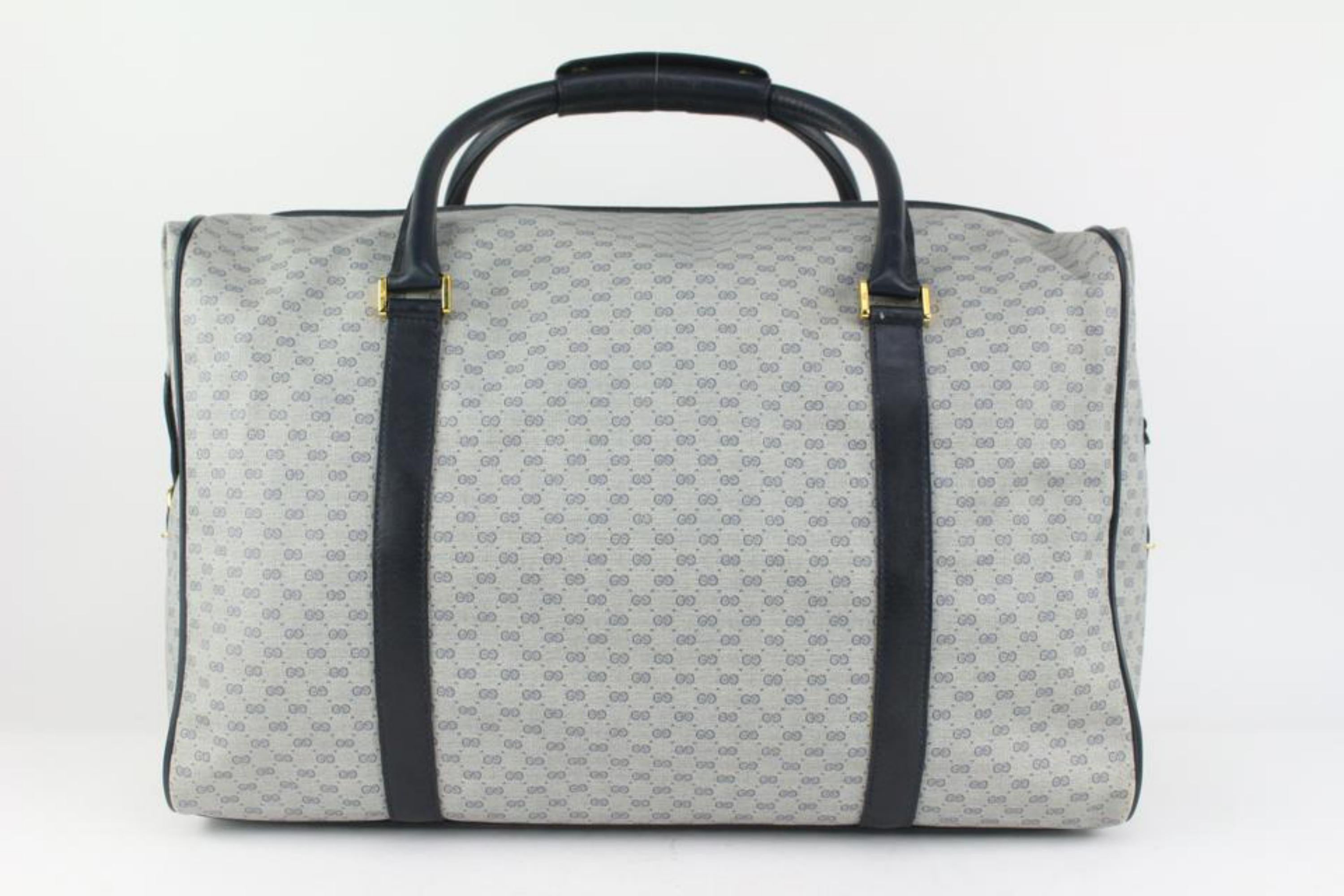 Gucci Navy Micro GG Monogram Carry On Duffle Bag 1118g32 1