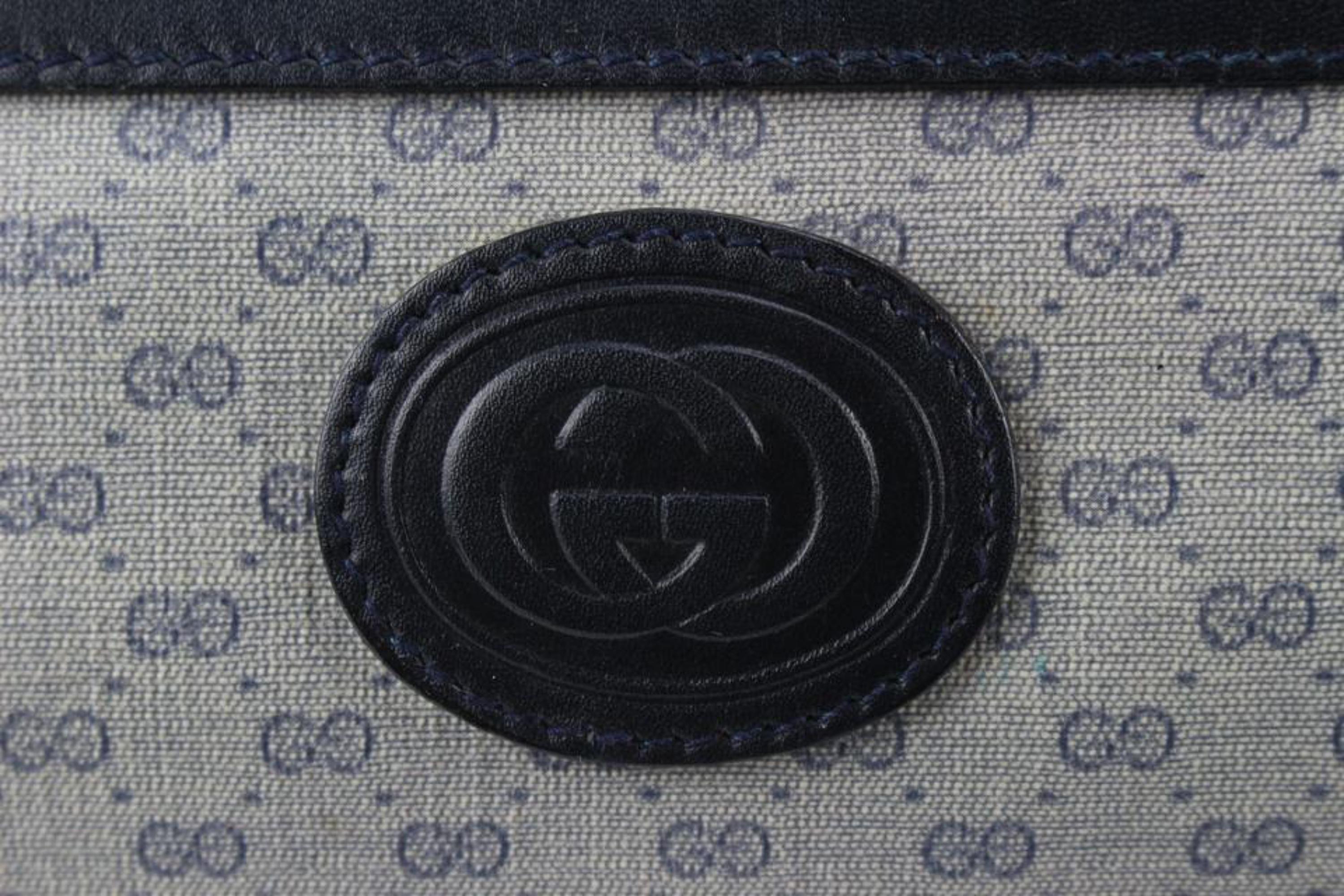 Gucci Navy Micro GG Monogram Carry On Duffle Bag 1118g32 2