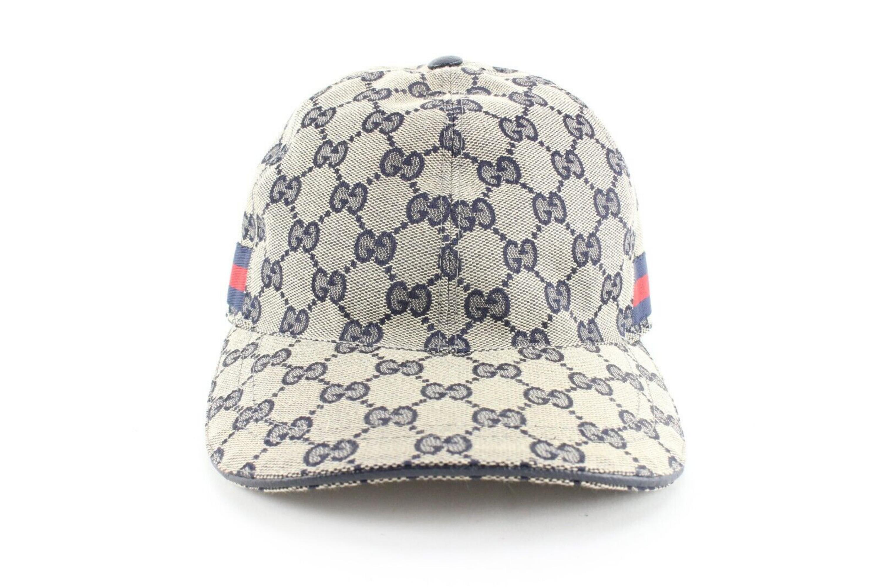 Gucci Navy Monogram GG Baseball Cap Hat 1GK0301 7
