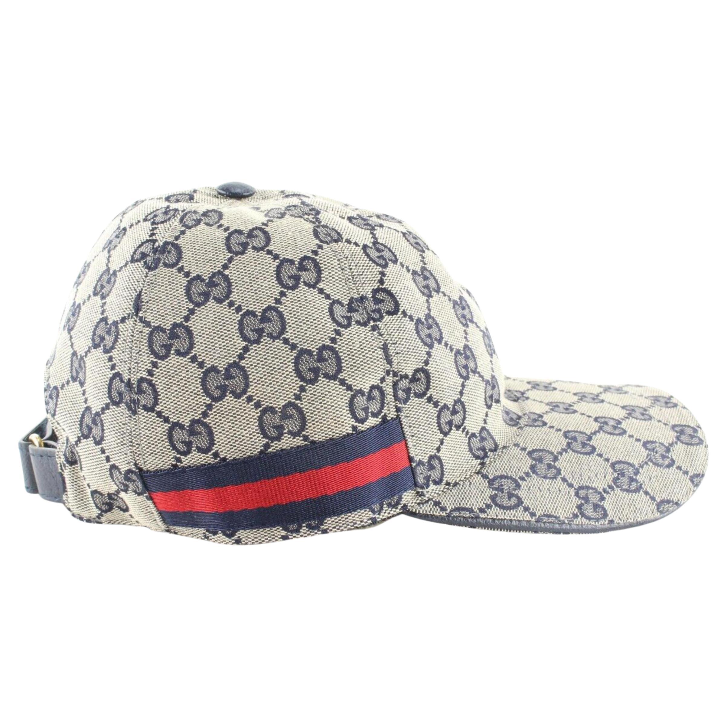 Gucci Navy Monogram GG Baseball Cap Hat 1GK0301 For Sale at 1stDibs