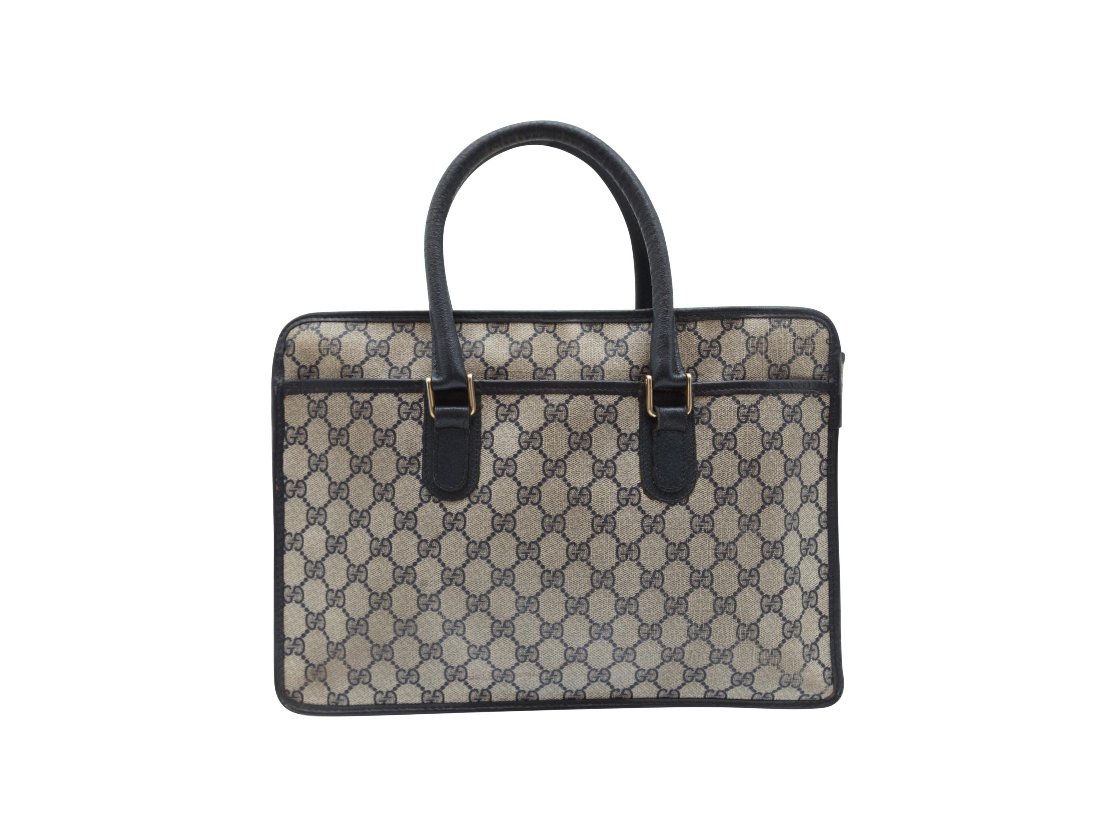 Gucci Navy Monogram GG Briefcase In Good Condition In New York, NY