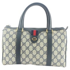 Gucci Navy Monogram GG Supreme Boston Bag 1GK830K