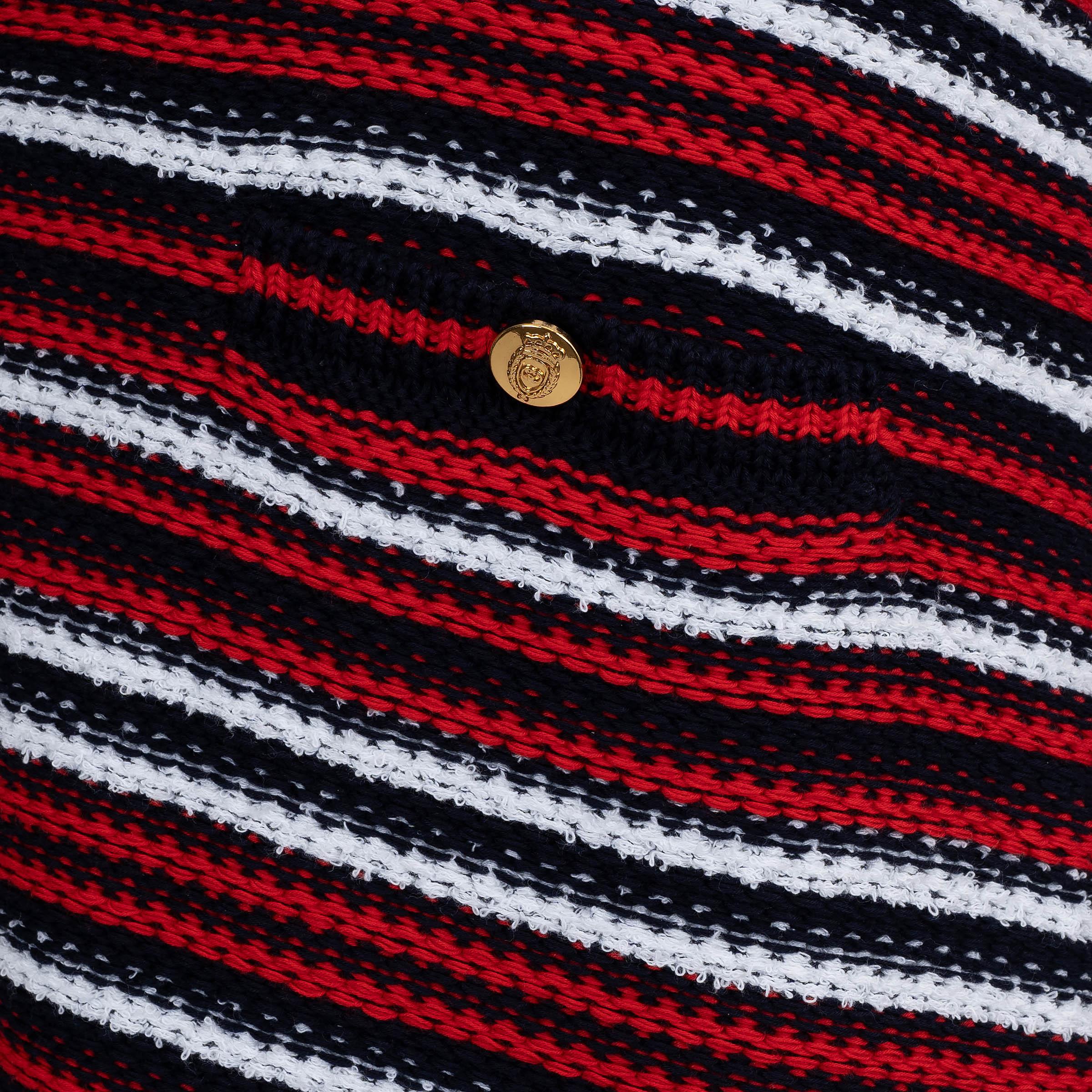 Donna GUCCI abito POLO in maglia JACQUARD a righe 2025 in cotone rosso navy bianco S.S. White in vendita