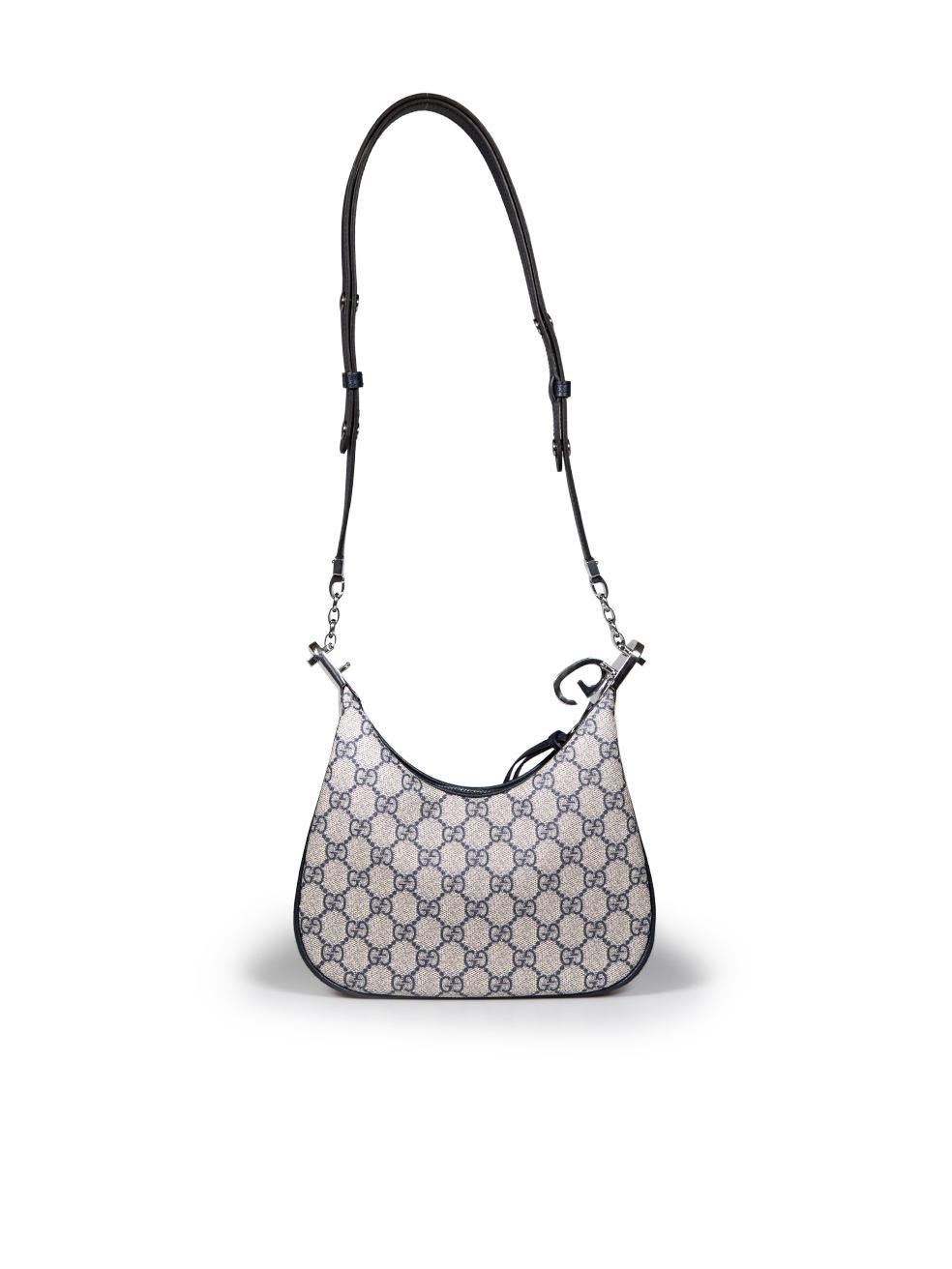 Gray Gucci Navy Small Attache Shoulder Bag