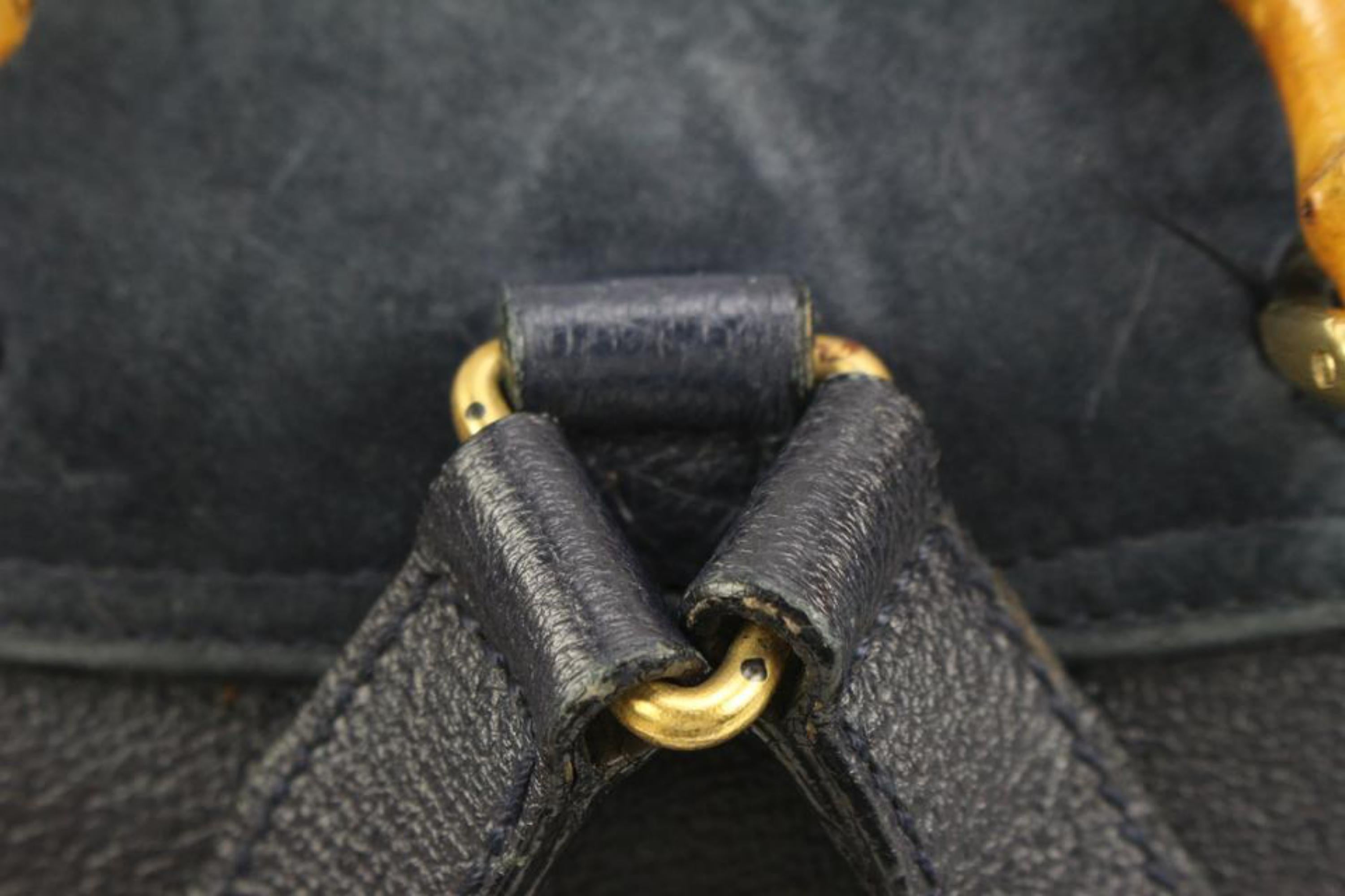 Gucci Navy Suede Bamboo Mini Backpack 56gz421s For Sale 2