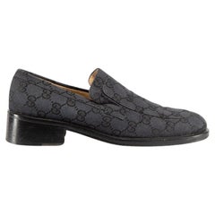 Gucci Navy Supreme GG Slip On Loafers Size IT 35