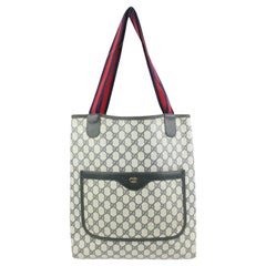 Gucci Navy Supreme GG Tote Web Handle Tote 76gz411s