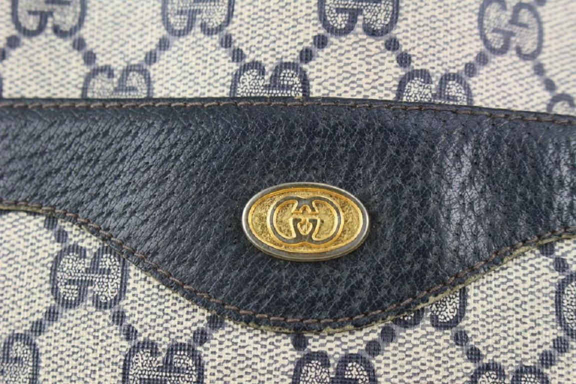 Gucci Navy Supreme GG Web Handle Tote Bag 1012G39 In Good Condition In Dix hills, NY