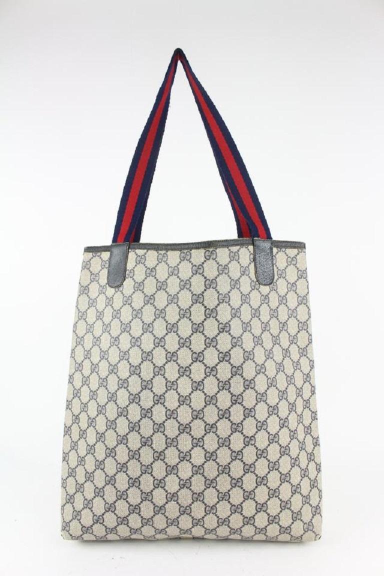 Gucci Navy Supreme GG Web Handle Tote Bag 1012G39 1