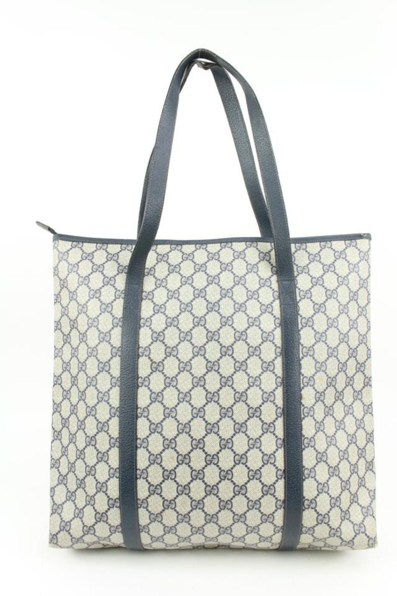 Gucci Navy Supreme GG Webbed Shopper Tote Bag Upcycle Ready 45gk17 1