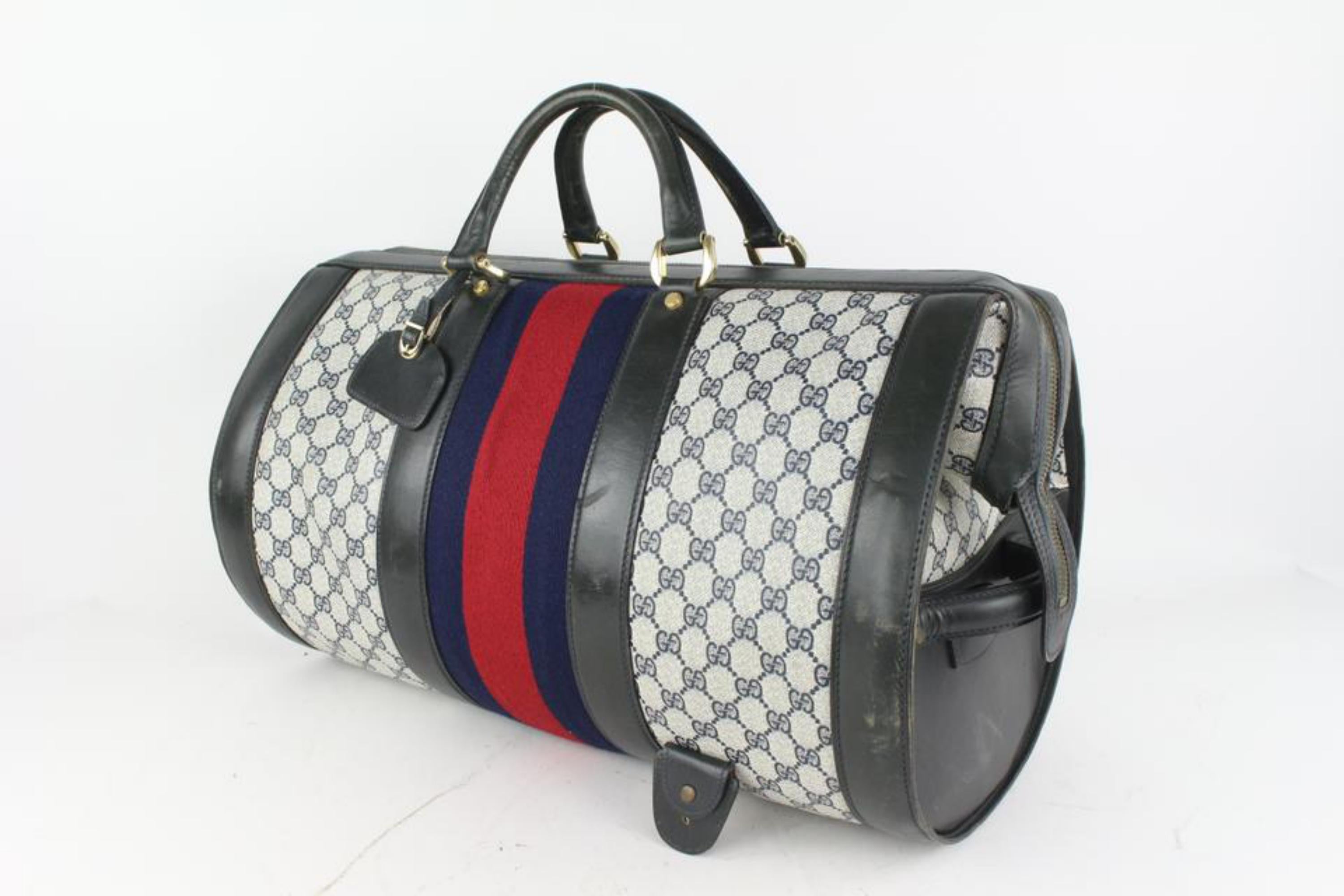 Gucci Navy Supreme Web Barrel Duffle Bag 1020g52 4