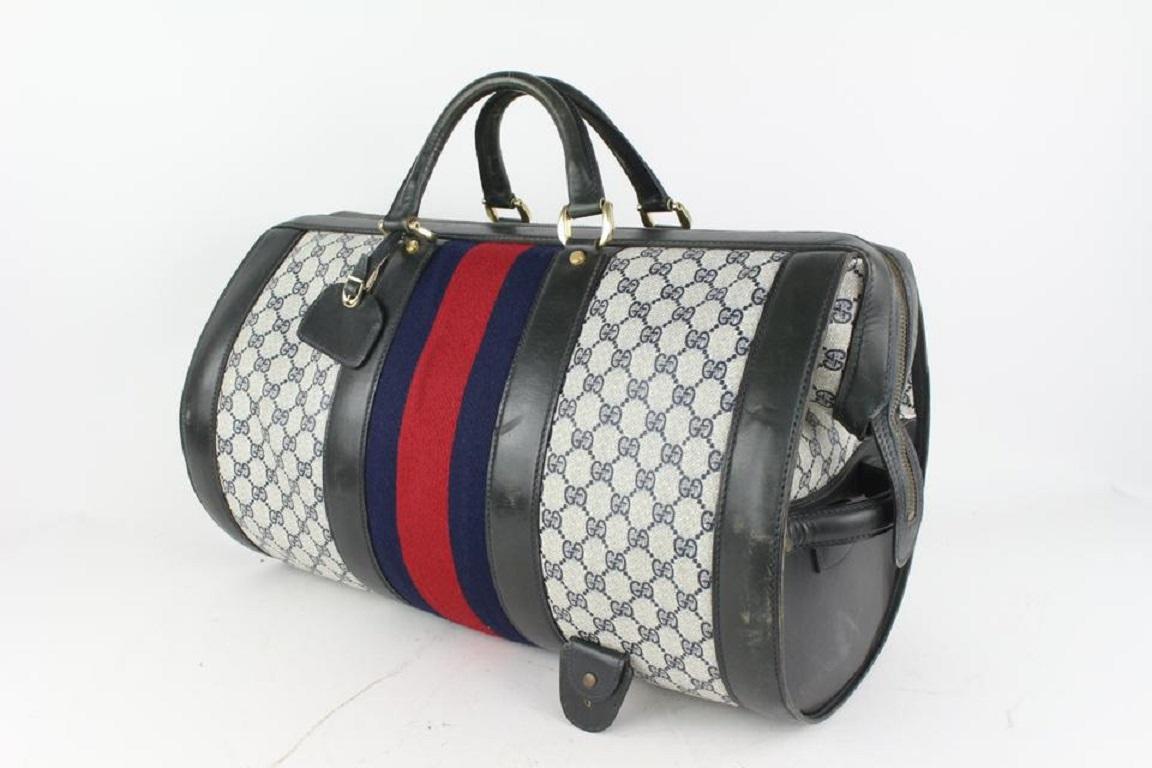 Gucci Navy Supreme Web Barrel Duffle Bag 1020g52

