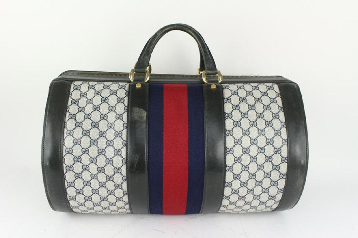 Black Gucci Navy Supreme Web Barrel Duffle Bag 1020g52