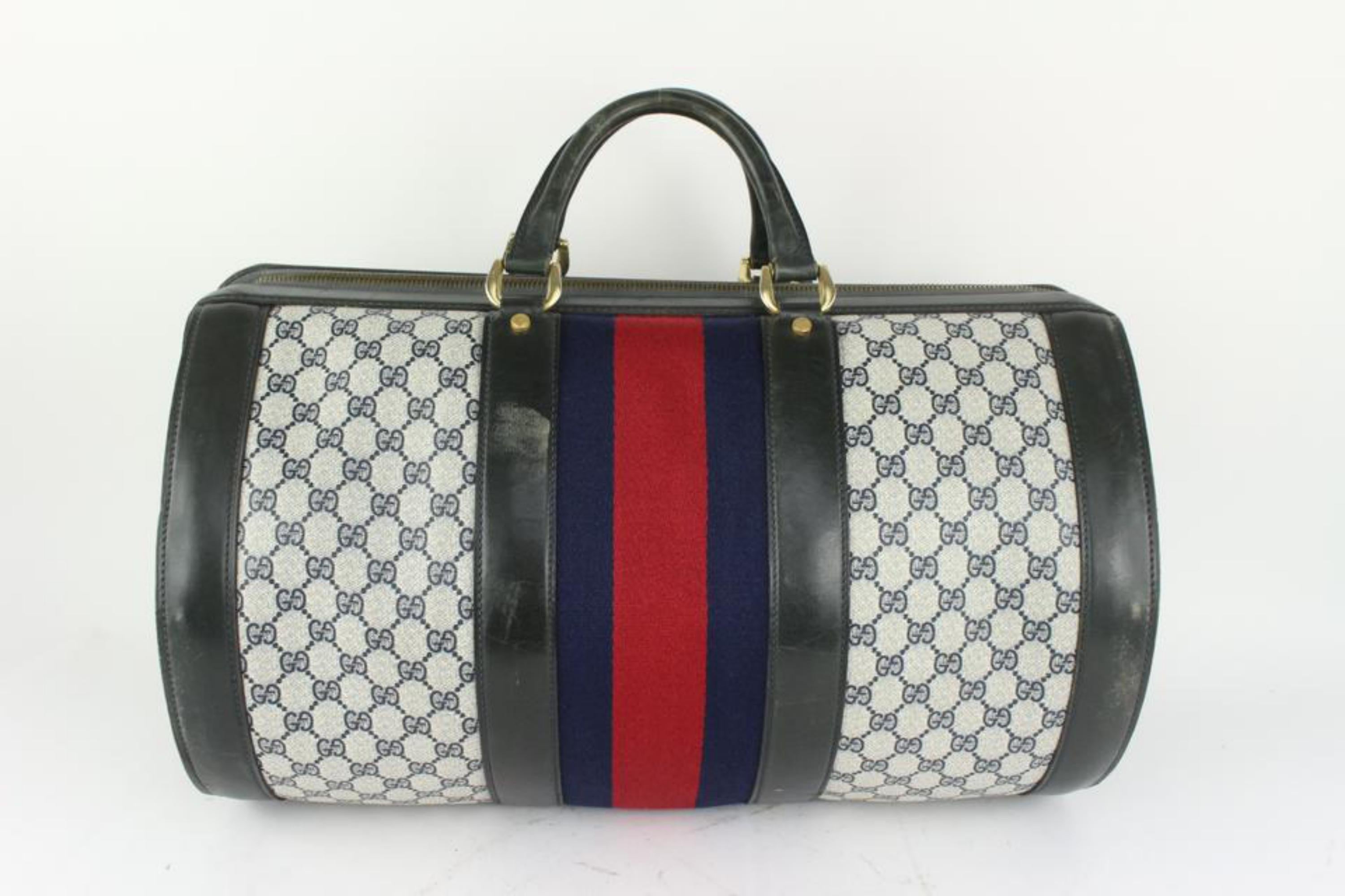Women's Gucci Navy Supreme Web Barrel Duffle Bag 1020g52