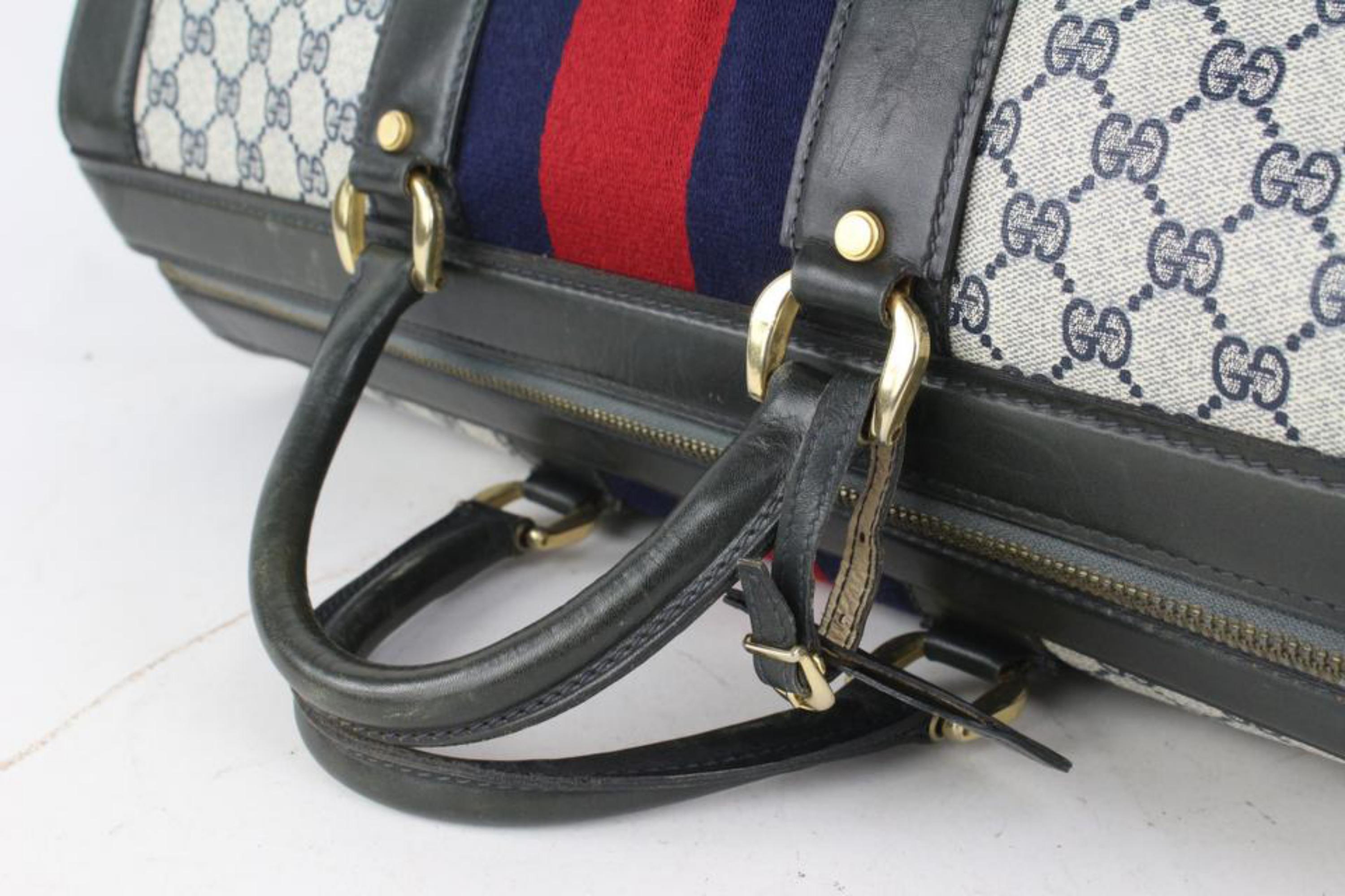 Gucci Navy Supreme Web Barrel Duffle Bag 1020g52 1