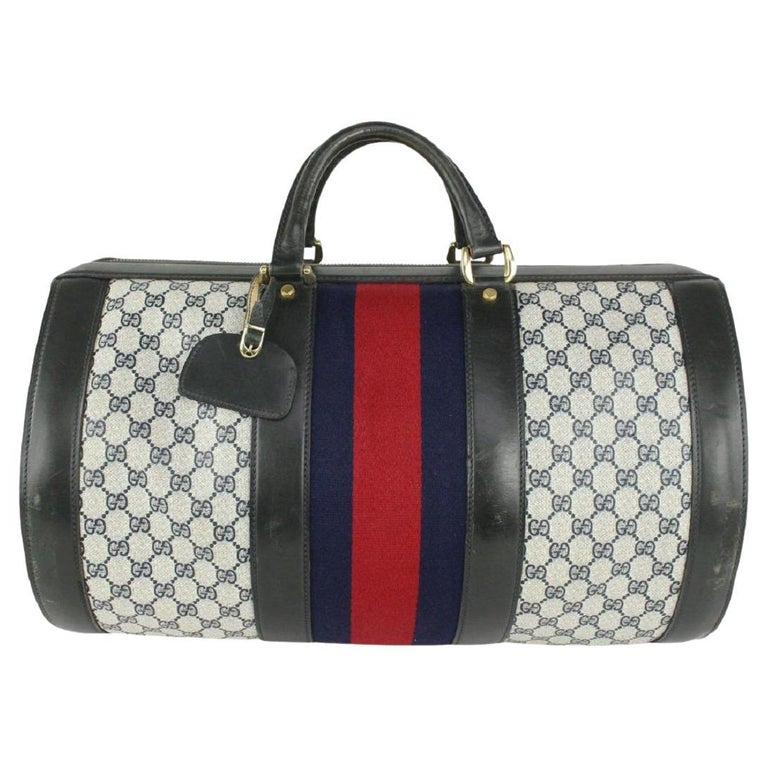 Gucci Navy Supreme Web Barrel Duffle Bag 1020g52 For Sale at 1stDibs