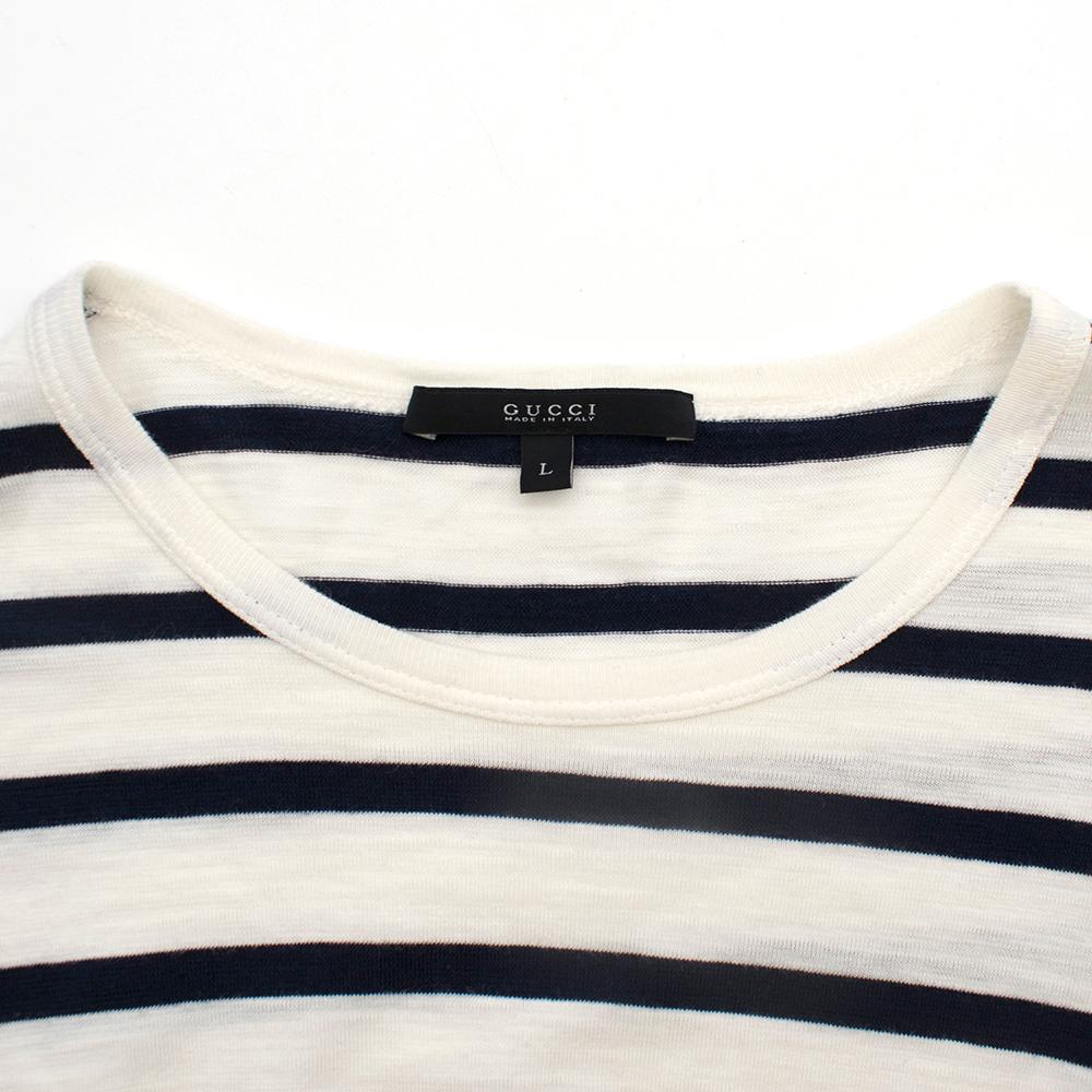 Men's Gucci Navy & White Striped Long Sleeve Top SIZE L