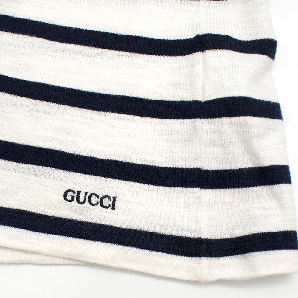 Gucci Navy & White Striped Long Sleeve Top SIZE L 4