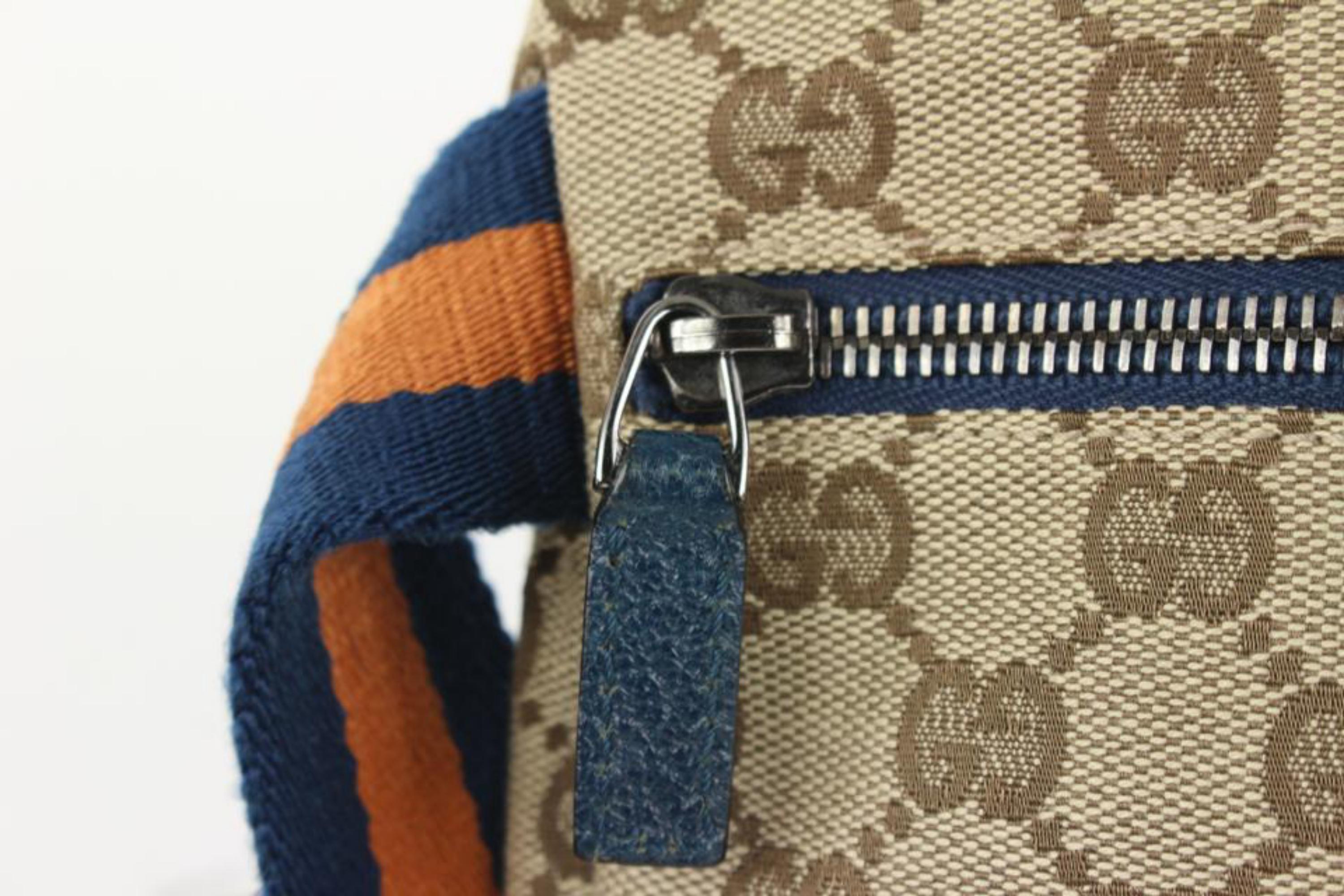 Gucci Navy x Orange Monogram Belt Bag Fanny Pack Waist Pouch 2GK110 3