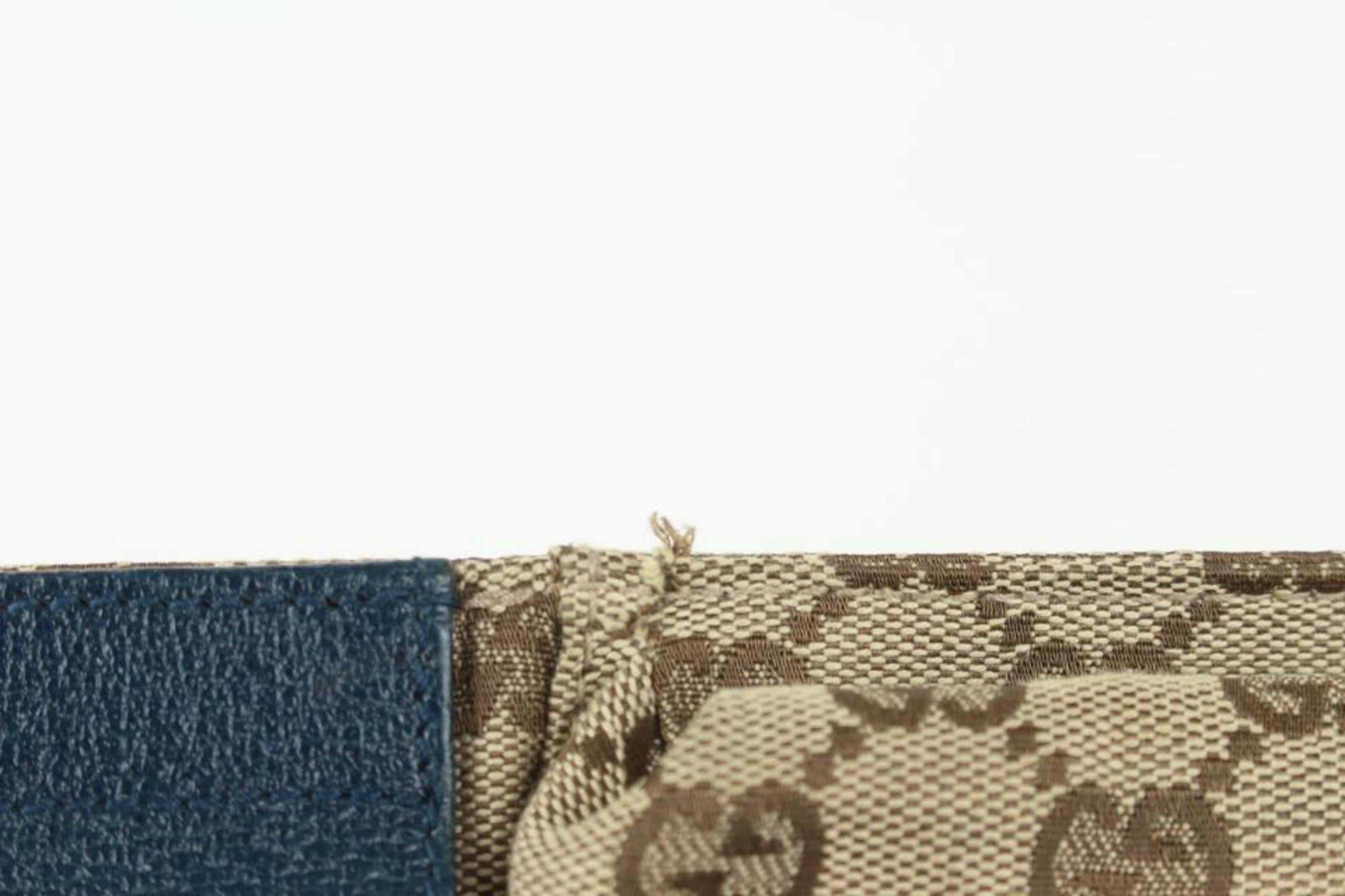 Gucci Navy x Orange Monogram Belt Bag Fanny Pack Waist Pouch 2GK110 5