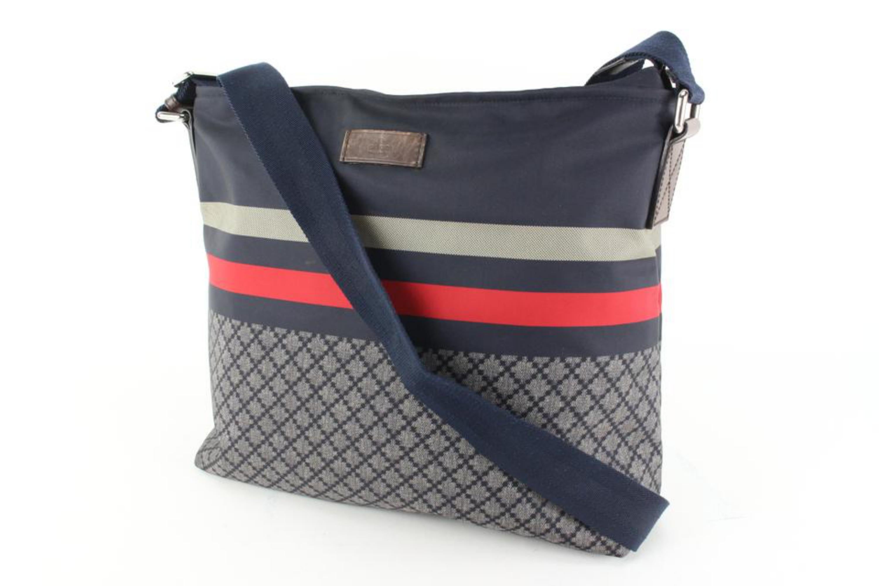 Gucci Azul Marino x Rojo Diamante Web Mensajero Grande 5gk516s en venta 7