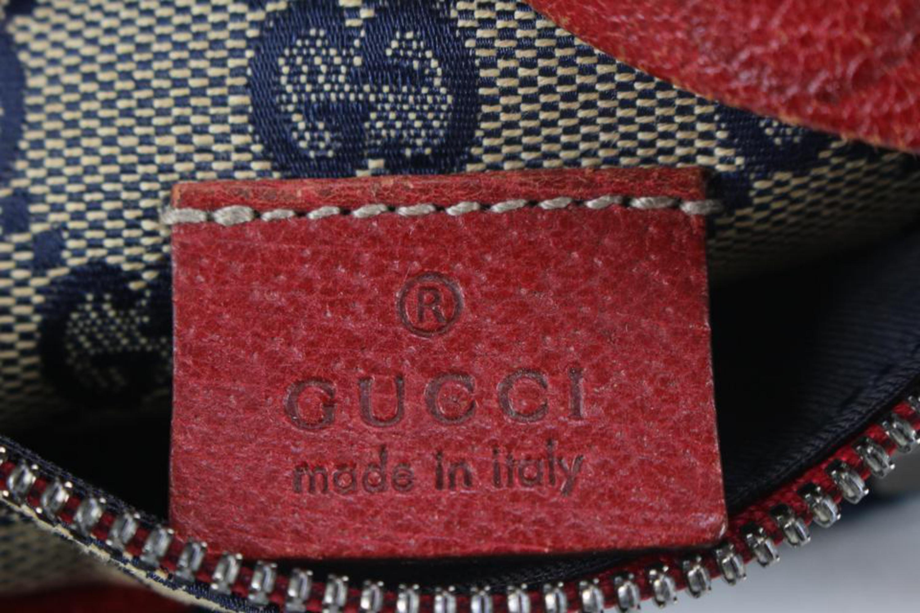 Gucci Navy x Red Monogram GG Belt Bag 25G26a For Sale 2