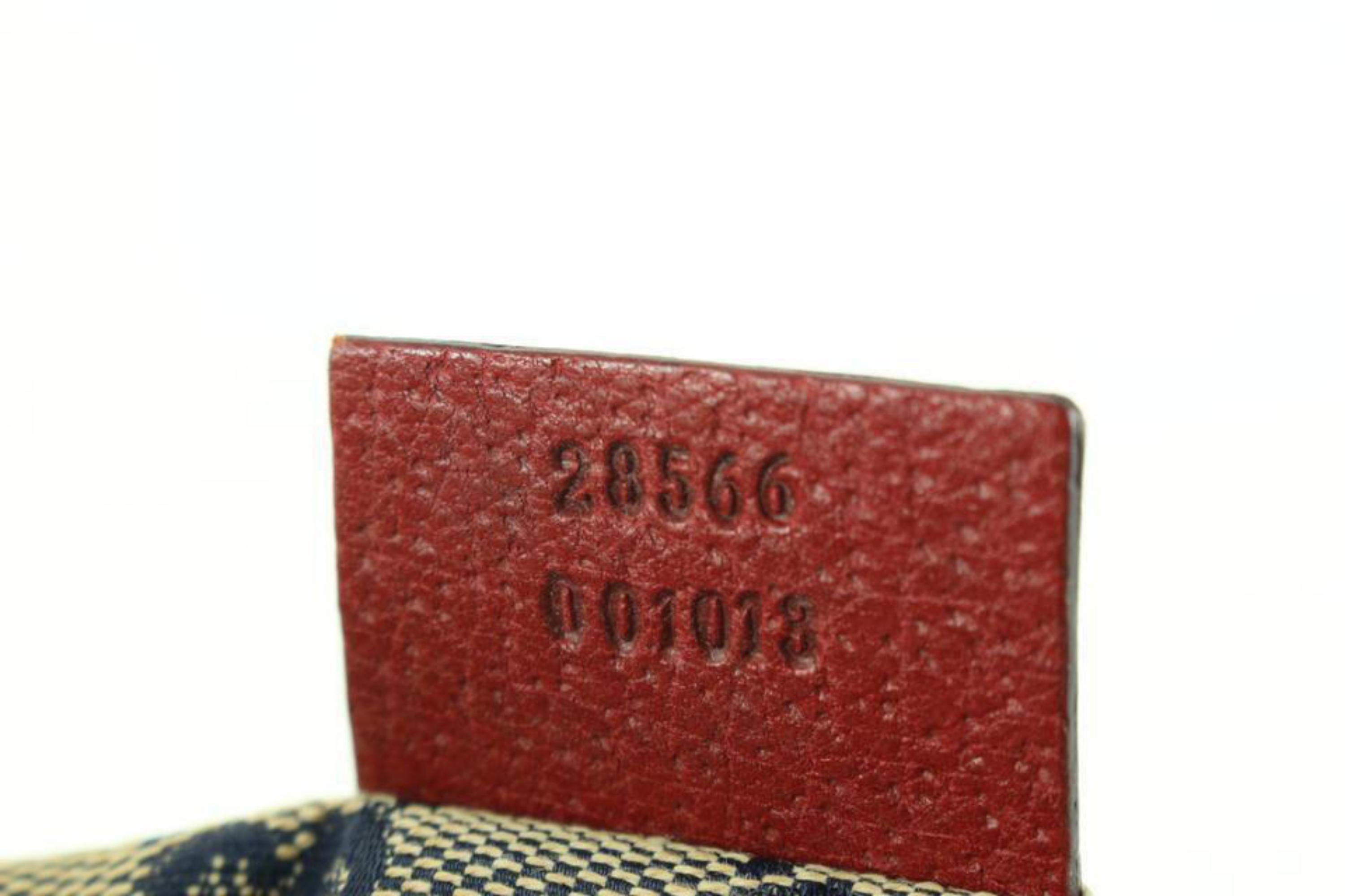 Gucci Gürteltasche mit Monogramm in Marineblau x Rot 25G26a im Angebot 2