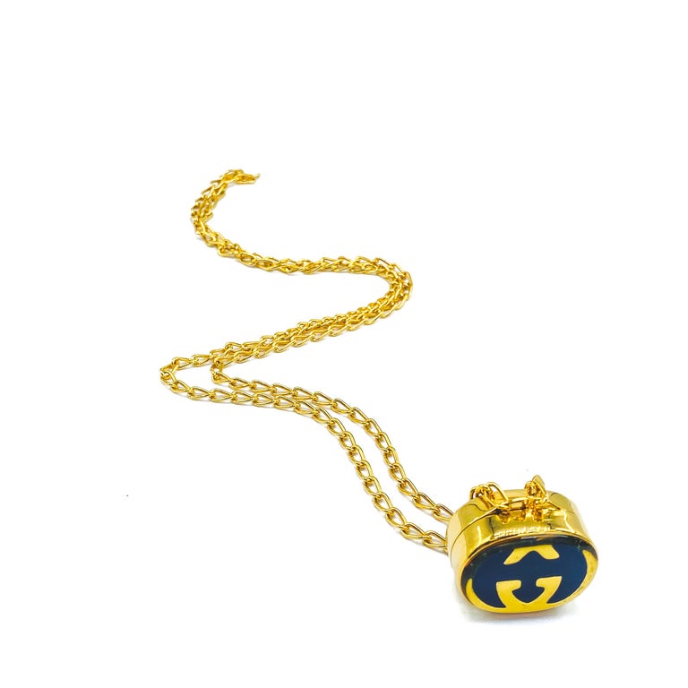 GUCCI Necklace 1970s Pill Box Pendant at 1stDibs