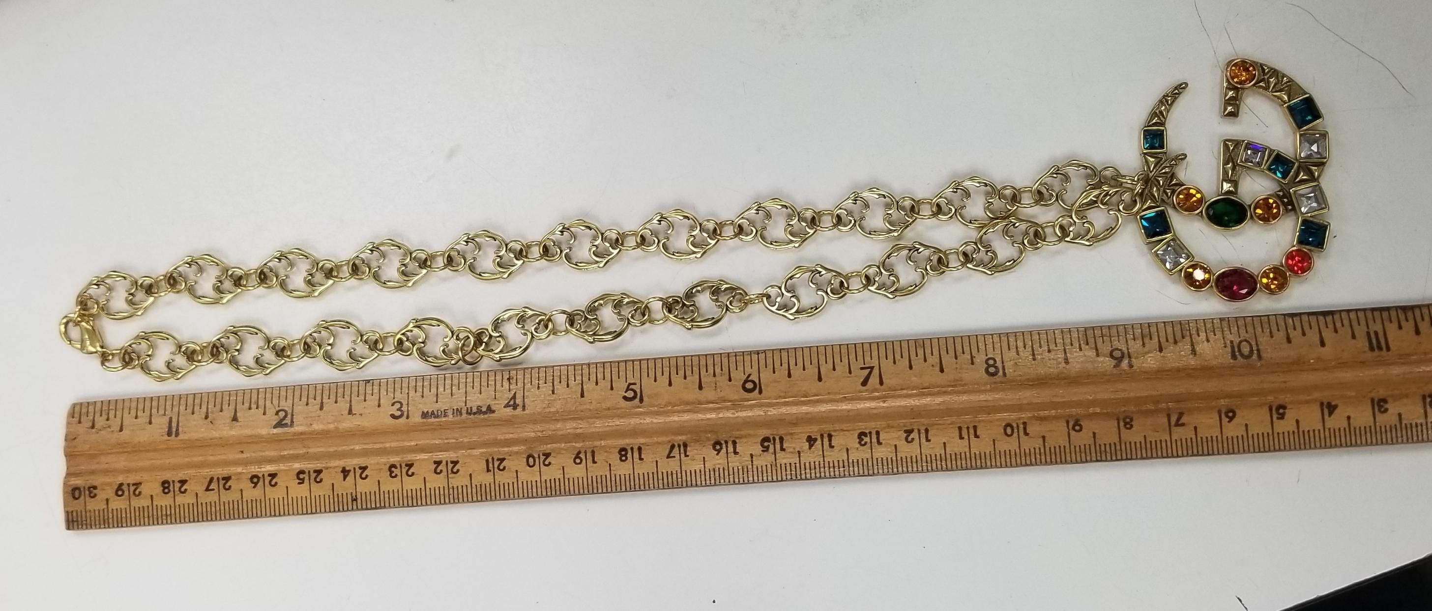Square Cut Gucci Necklace, Bracelet & Earrings Set Marmont GG Crystal and Gold Plated