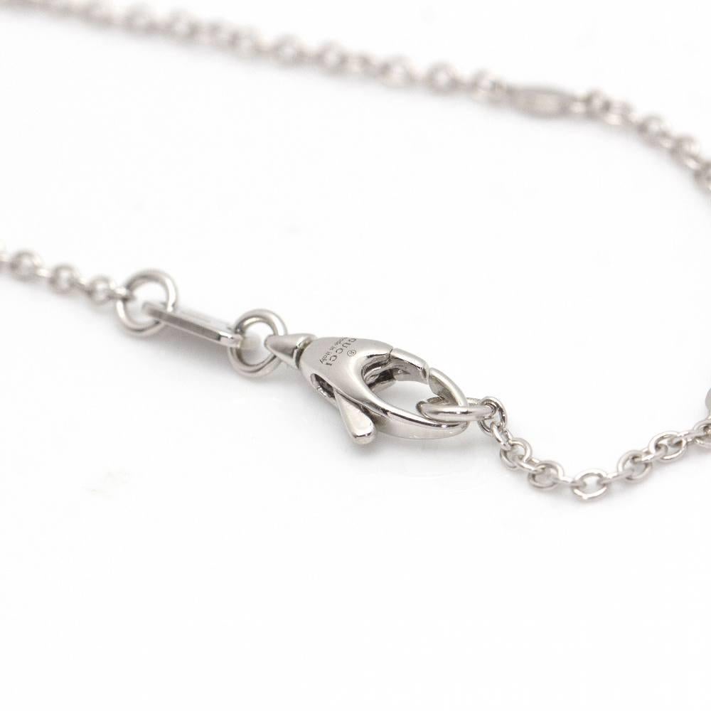 Women's GUCCI Necklace in White Gold with Enamel For Sale
