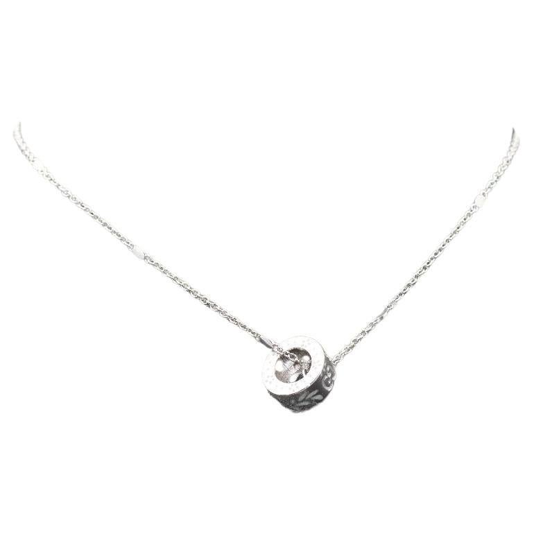 GUCCI Necklace in White Gold with Enamel For Sale