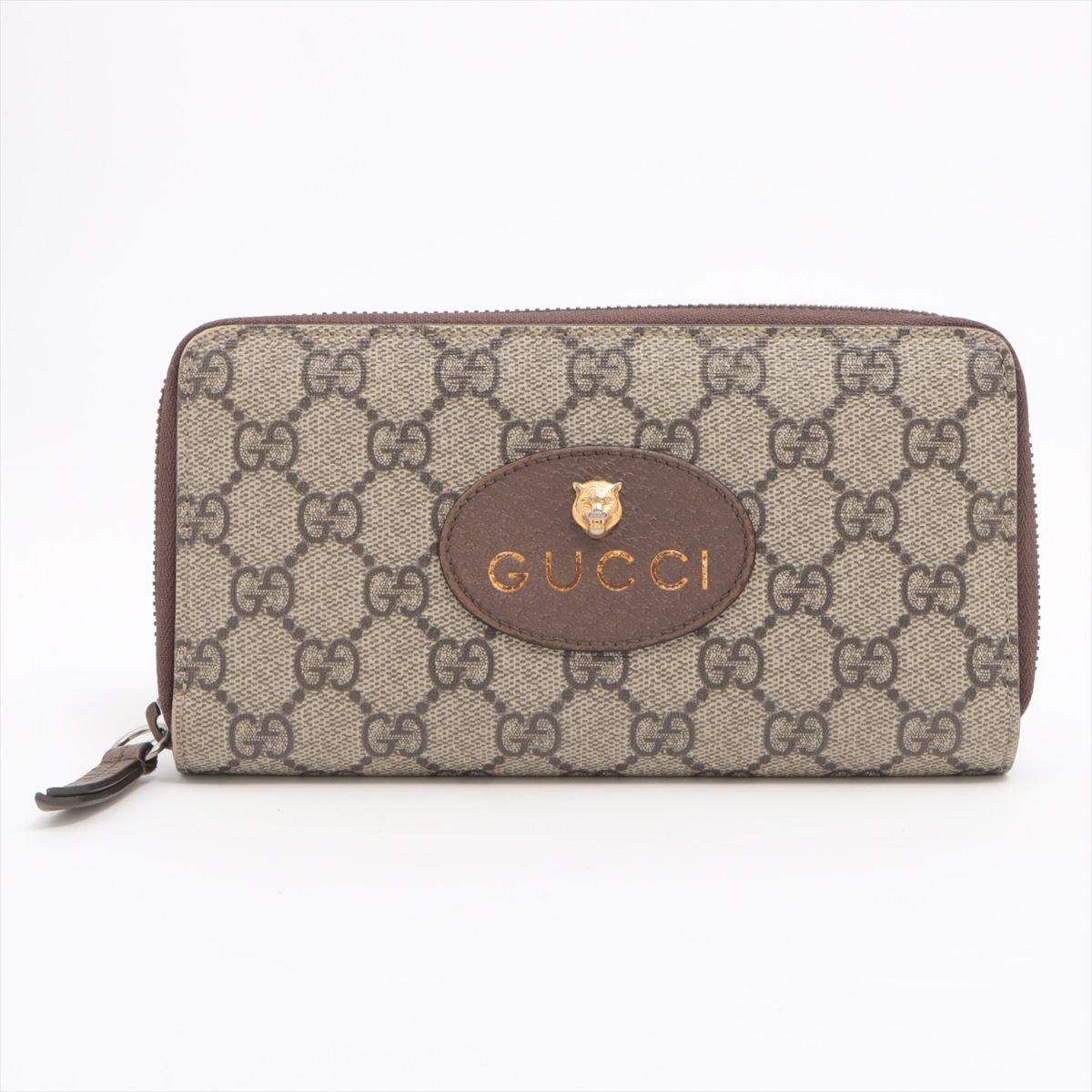 The Gucci Neo GG Supreme Round Long Wallet in Brown epitomizes the brand's commitment to blending iconic design with contemporary flair. Crafted from the distinctive GG Supreme canvas, the wallet features the instantly recognizable interlocking G