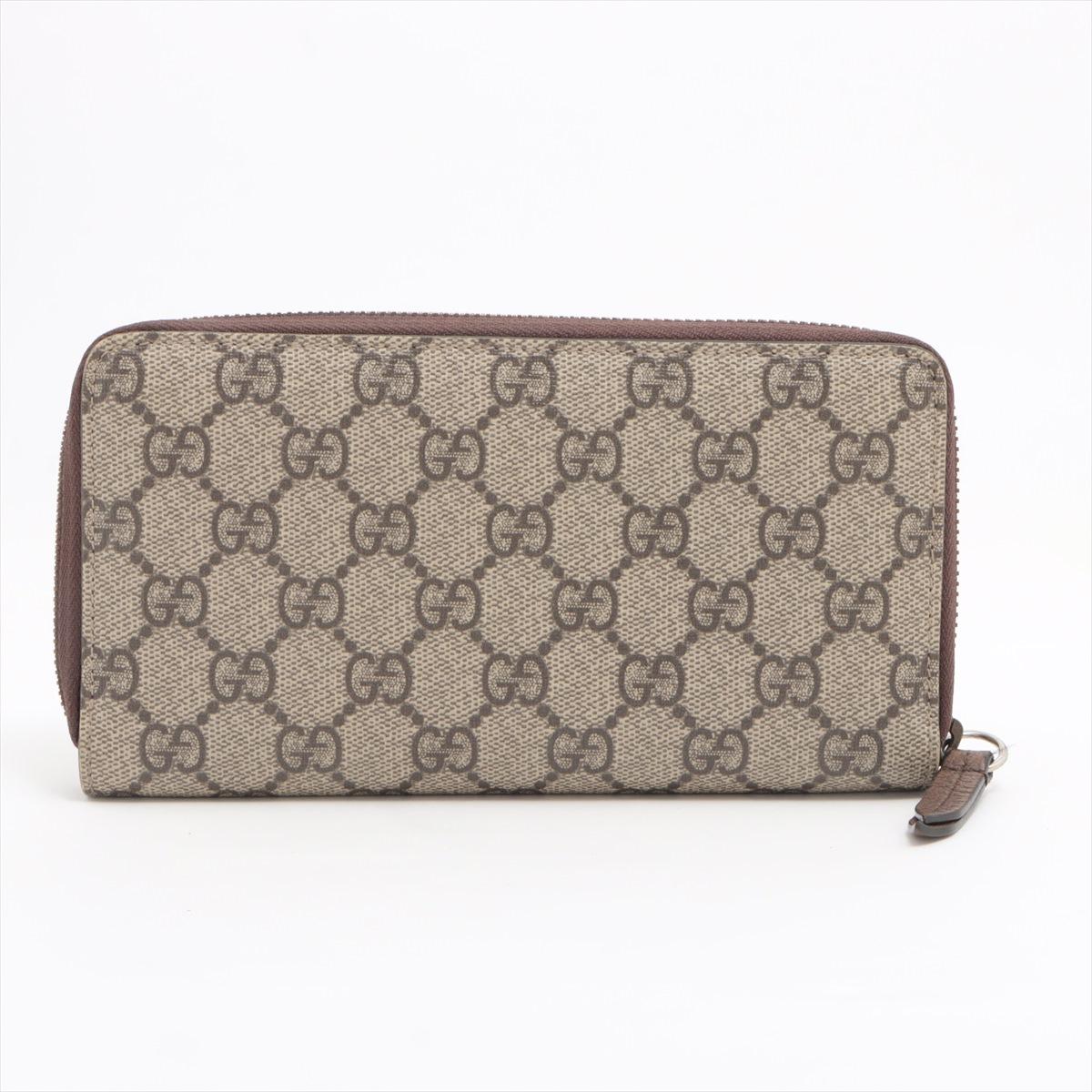 Gucci Neo GG Supreme Round Long Wallet Brown In Good Condition In Indianapolis, IN