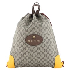 Gucci Neo Vintage Drawstring Backpack GG Coated Canvas Large