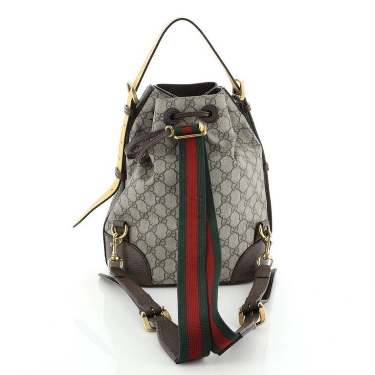 Gucci Neo Vintage Drawstring Bucket Backpack GG Coated Canvas Mini at ...
