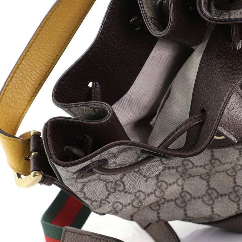 Gray Gucci Neo Vintage Drawstring Bucket Backpack GG Coated Canvas Mini