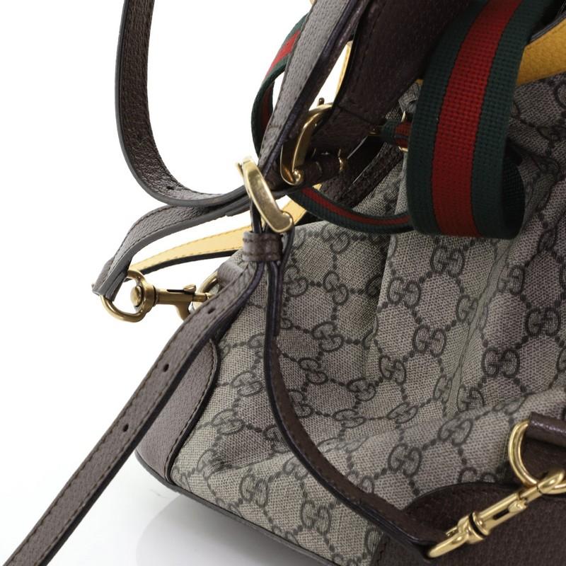 Gucci Neo Vintage Drawstring Bucket Backpack GG Coated Canvas Mini In Good Condition In NY, NY
