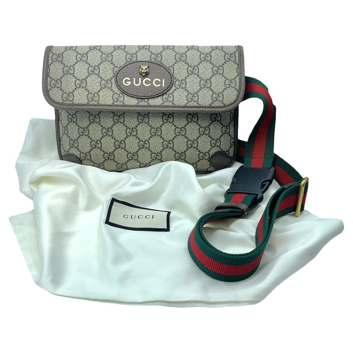 Sold at Auction: VINTAGE GUCCI ITALIAN CANVAS AND LEATHER BELT BAG