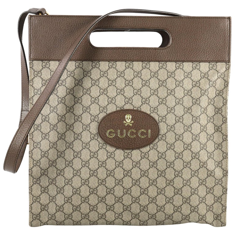 MEDIUM TOTE BAG 38 IN BEIGE AND BROWN GG COATED FABRIC PINK CALFSKIN