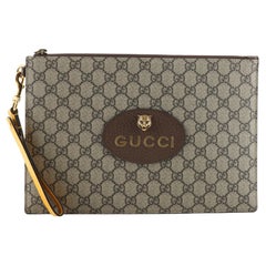Gucci Neo Vintage Wristlet Pouch GG Coated Canvas