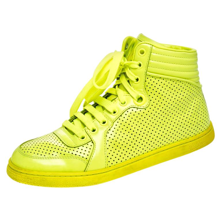 Gucci Neon Green Perforated Leather Coda High Top Sneakers Size 38 For Sale  at 1stDibs | gucci coda neon sneakers, gucci coda neon, gucci coda sneakers