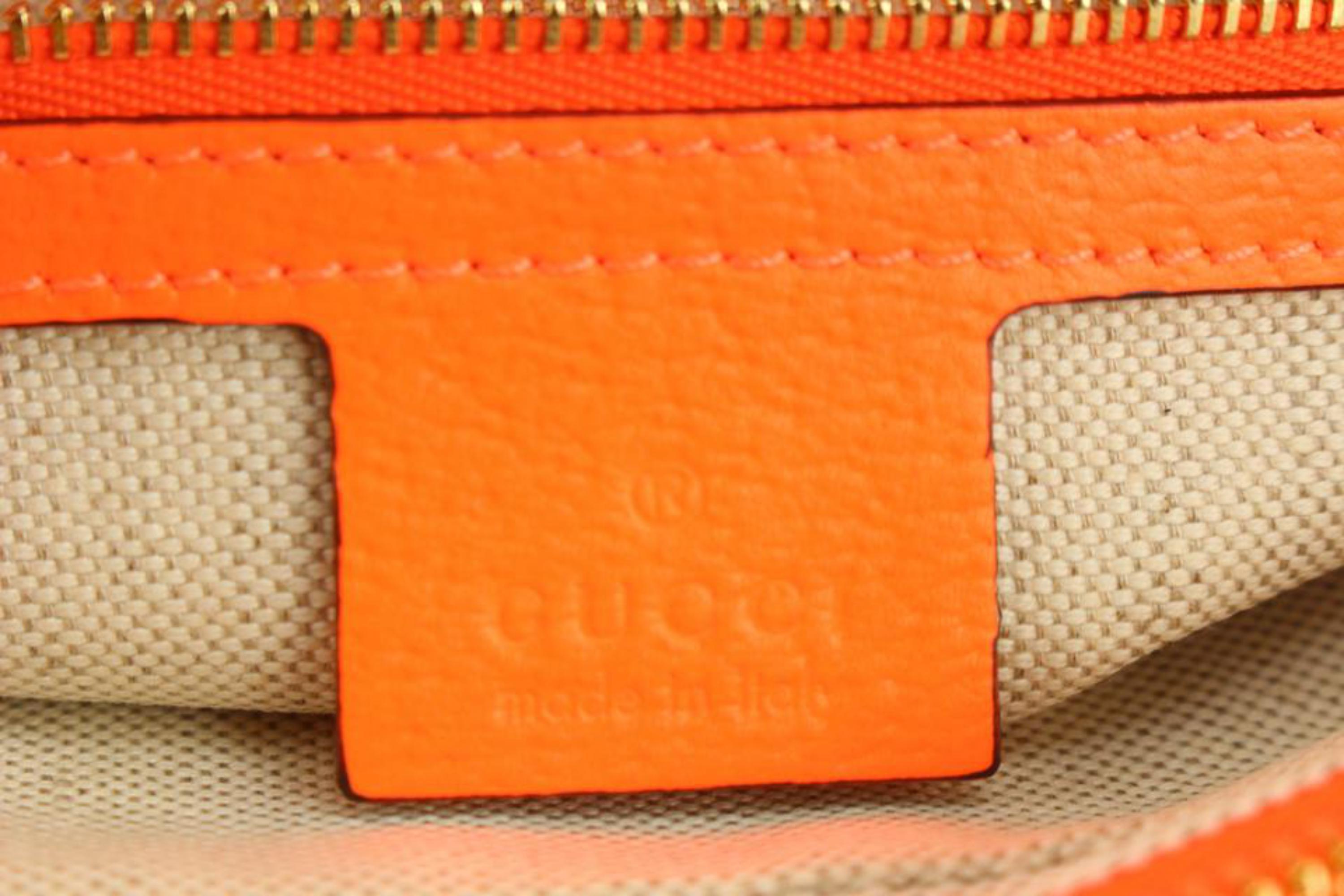 Gucci Neon Orange White Flora Floral Crossbody Bag 1118g26 4