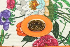 Gucci Neon Orange White Flora Floral Crossbody Bag 1118g26