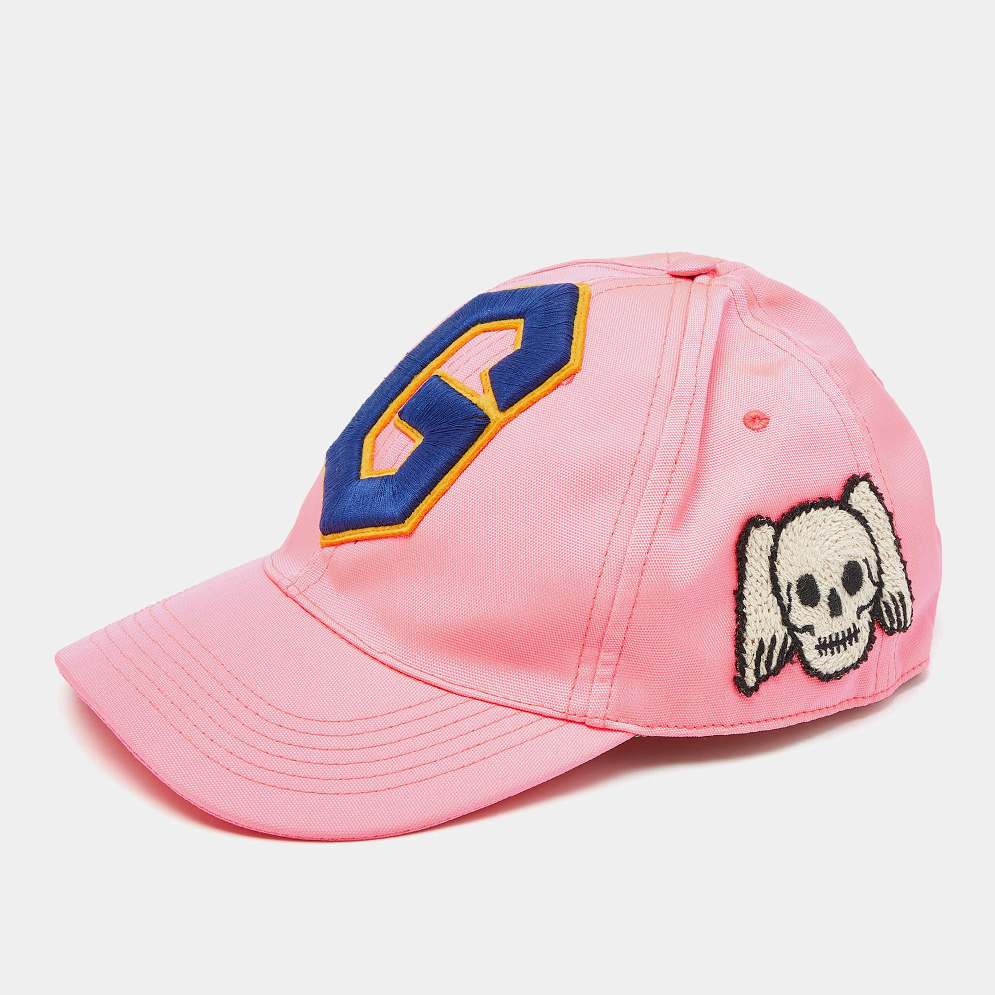Gucci Neon Pink G Skull Patch Detail Baseball Cap L For Sale 1