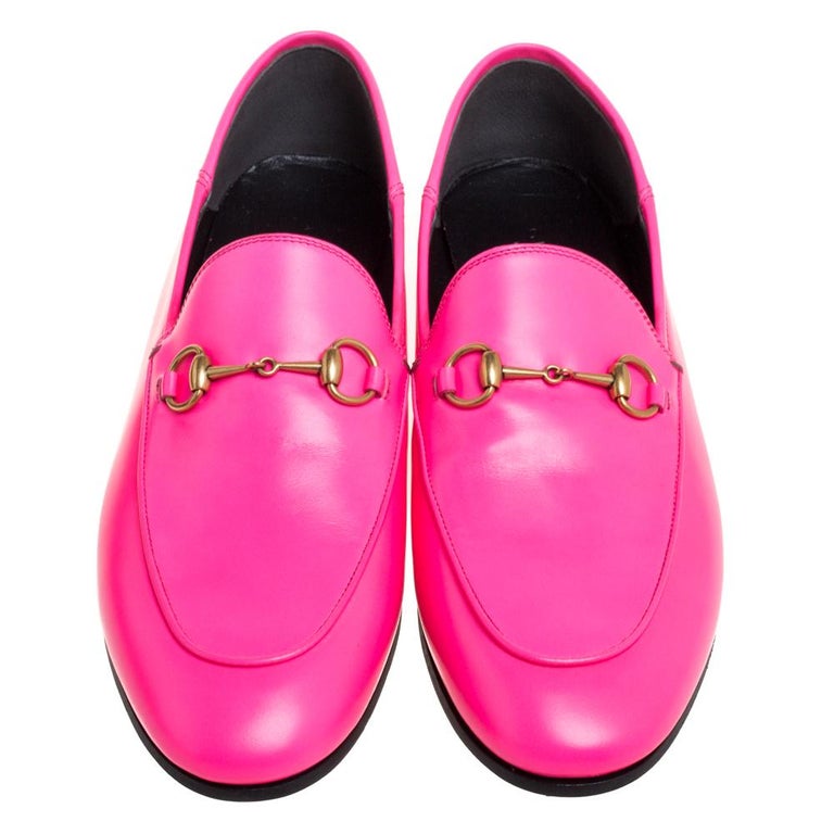 Gucci Neon Pink Leather Horsebit Loafers Size 40 at 1stDibs gucci