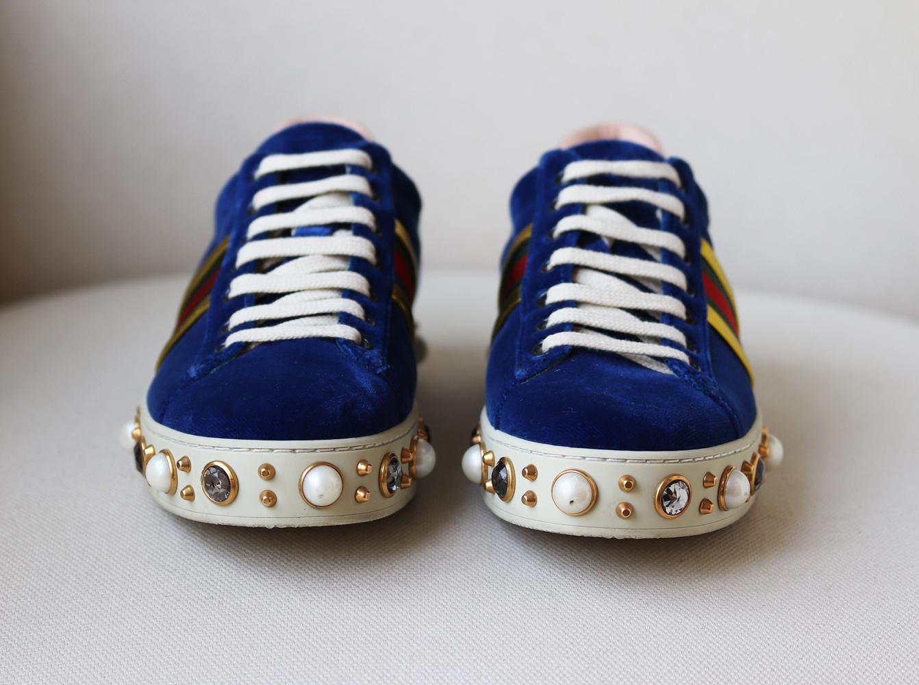 gucci pearl sneakers