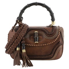 Gucci New Bamboo Top Handle Bag Studded Leather Medium Gucci New Bamboo Top Handle Bag Studded Leather Medium