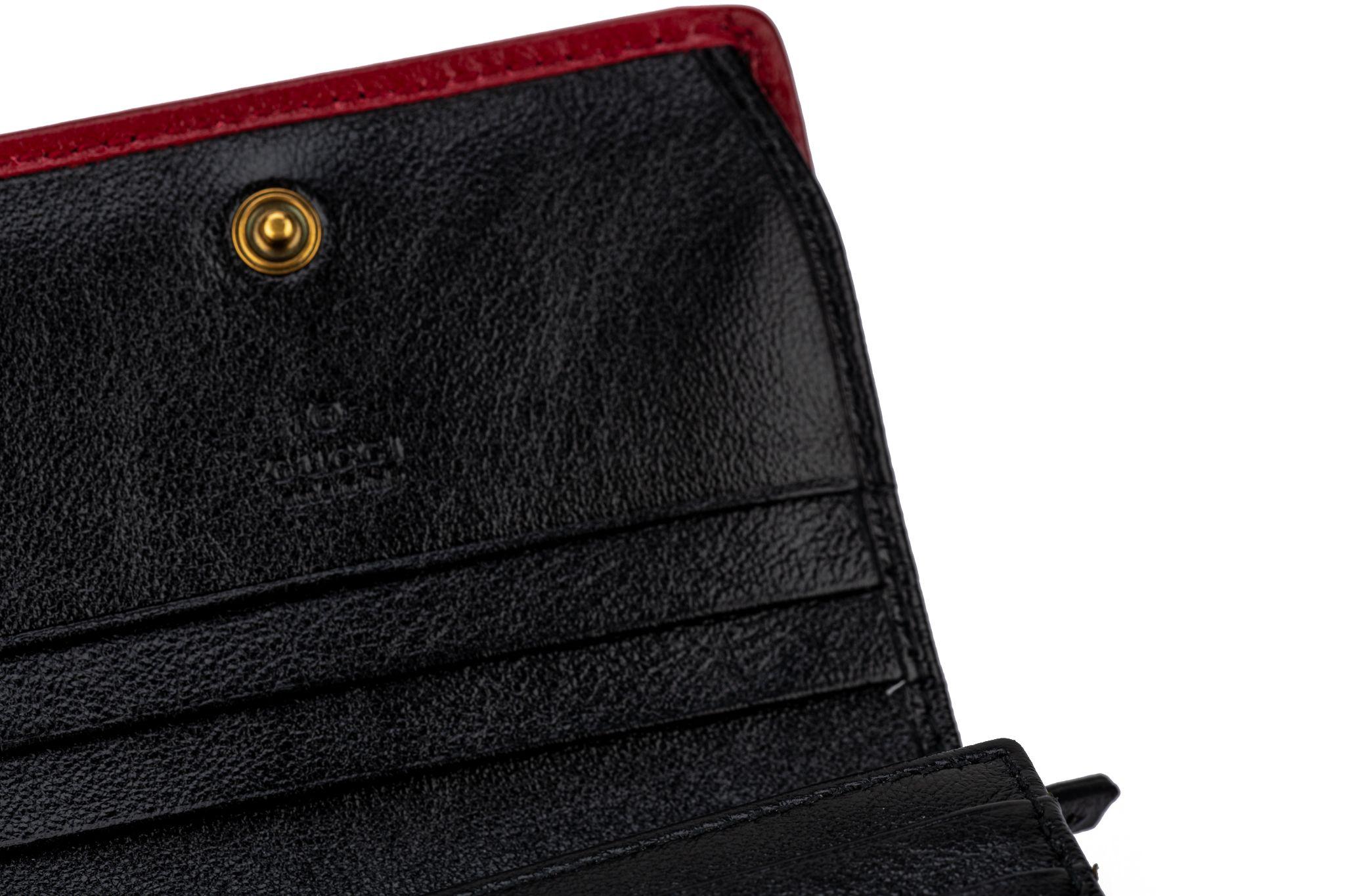 Nero Portafoglio Gucci New Black Red Marmont in vendita