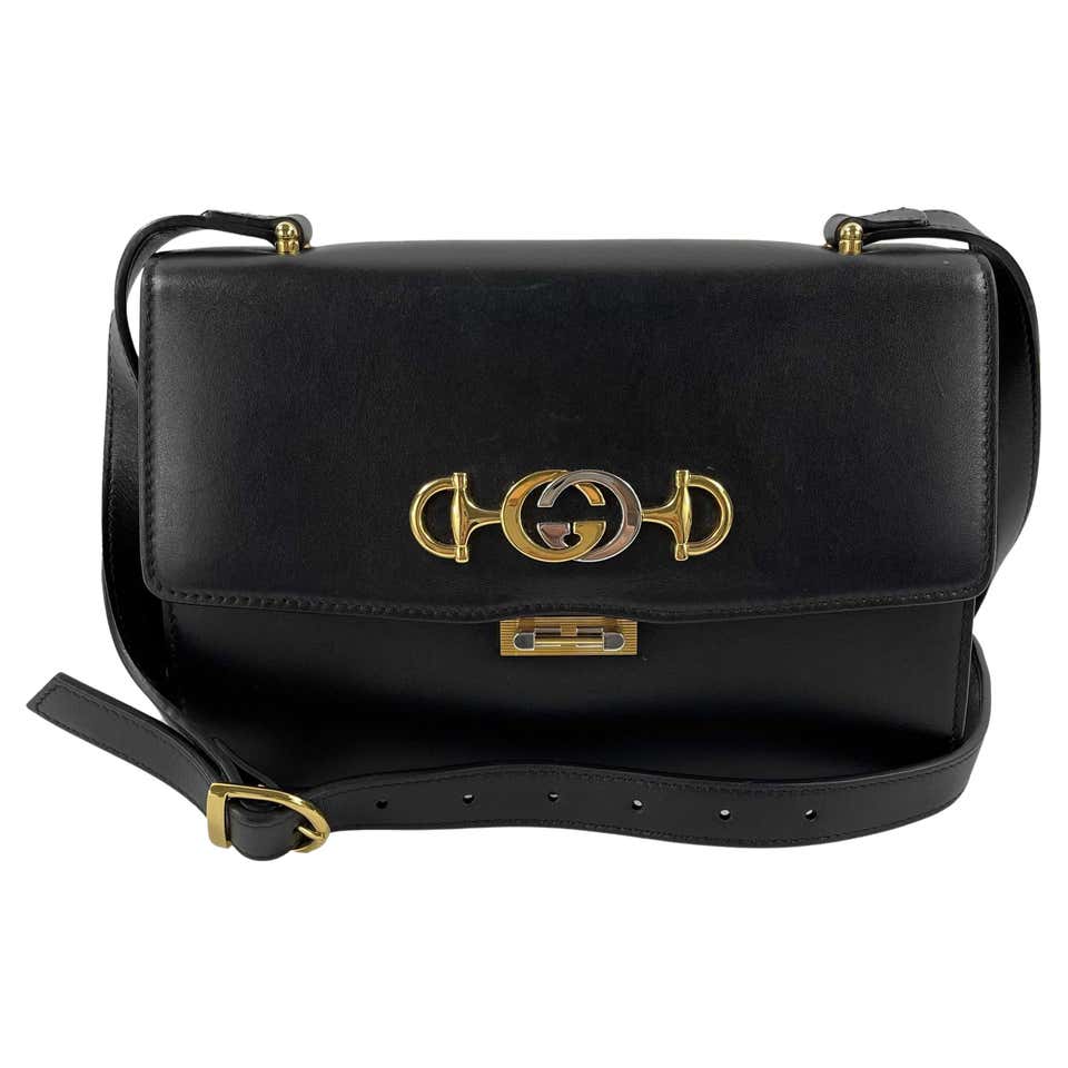 Gucci 70's Vintage Black Leather Canteen Crossbody Bag at 1stDibs ...