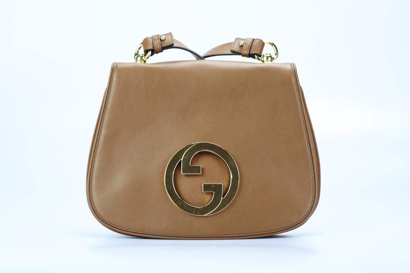 Gucci New Blondie Gg Leather Shoulder Bag. Brown. Magnetic fastening - Front. Comes with - additional shoulder strap. Does not come with - dustbag or box. Height: 8.9 in. Width: 11.2 in. Depth: 1.2 in. Strap drop: 22.8 in. Condition: Used. Very good